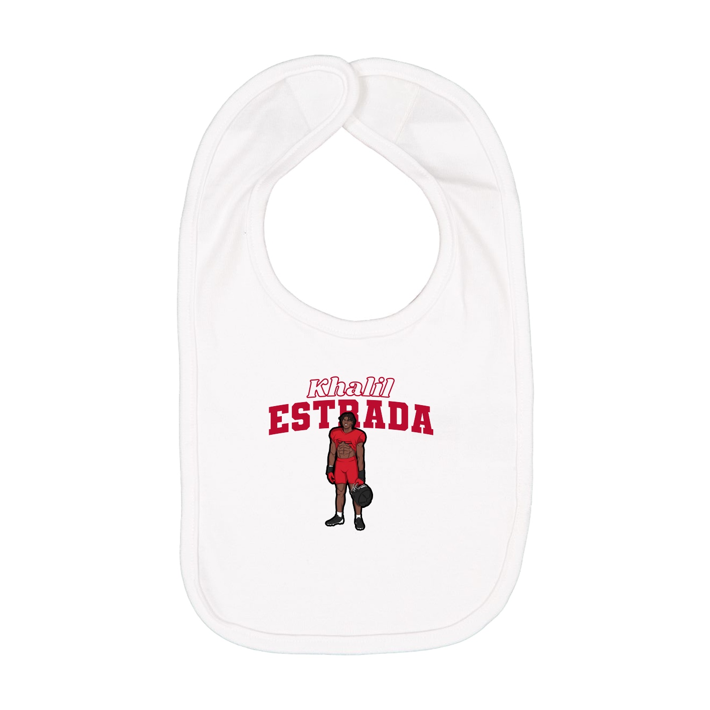 Infant Bib — Name Arch in White