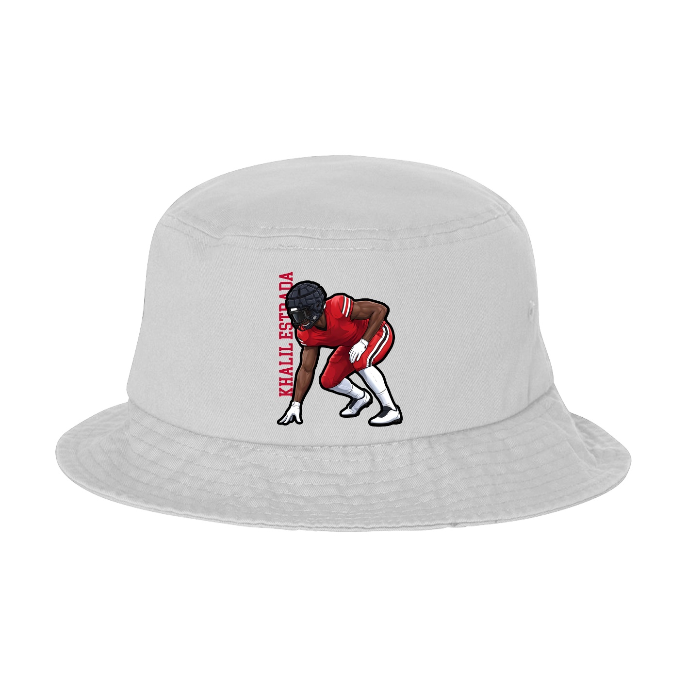Bucket Cap — Name Vertical in White