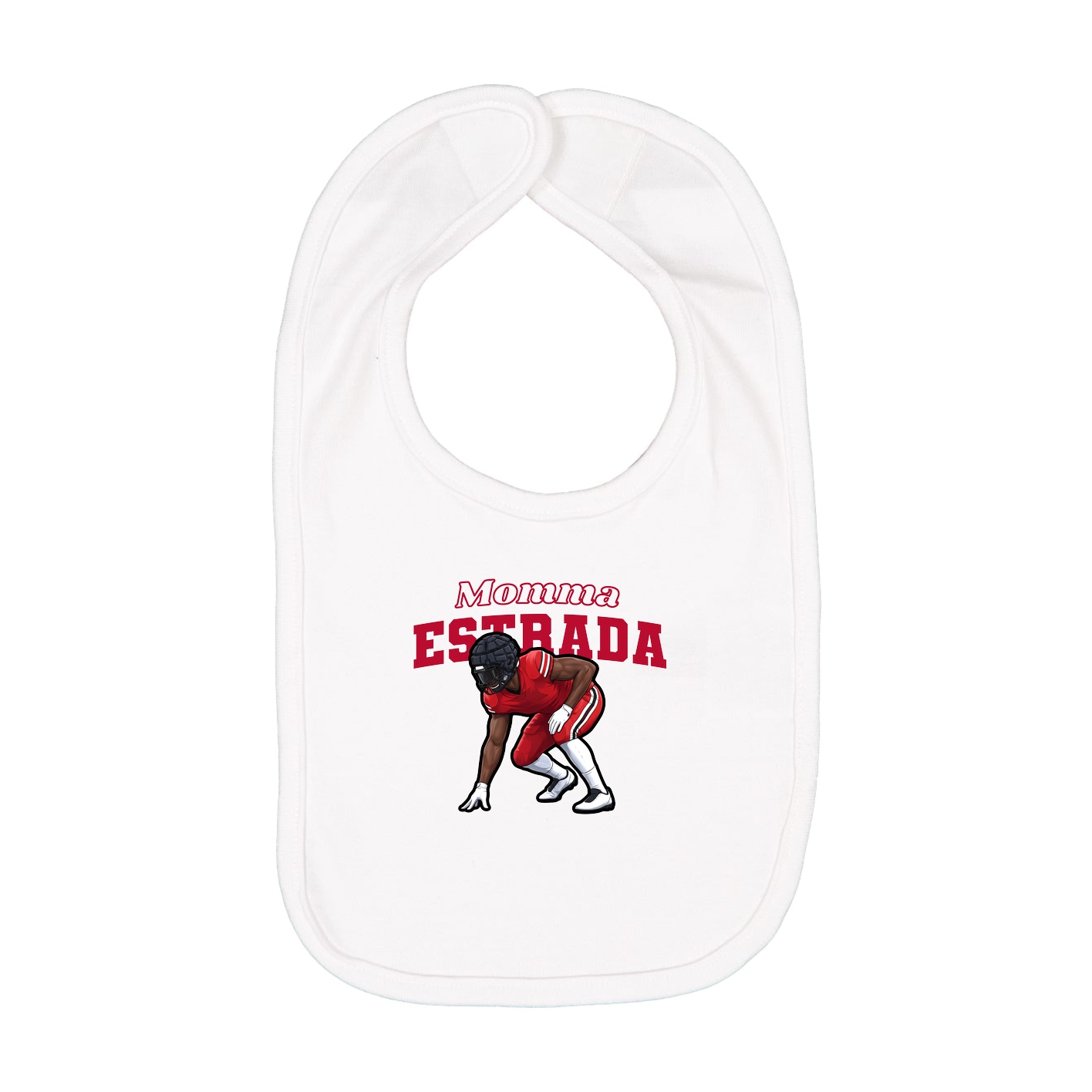 Infant Bib — Mothers Day Block in White