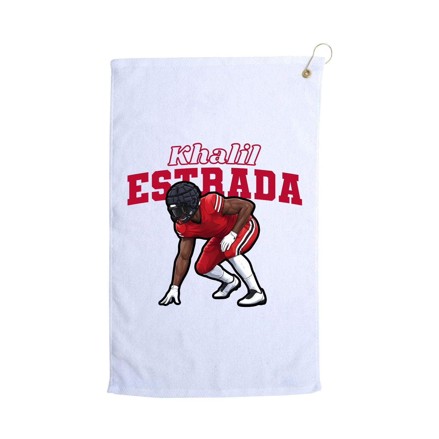Golf Towel — Name Arch in White