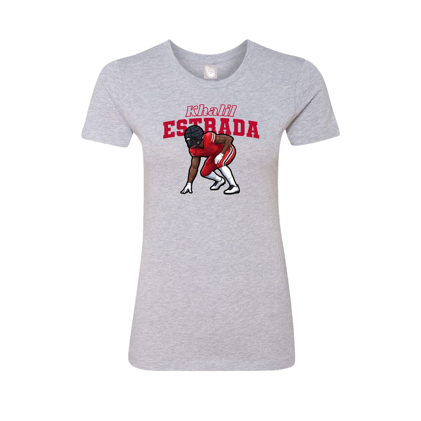Womens Tee — Name Arch in Grey