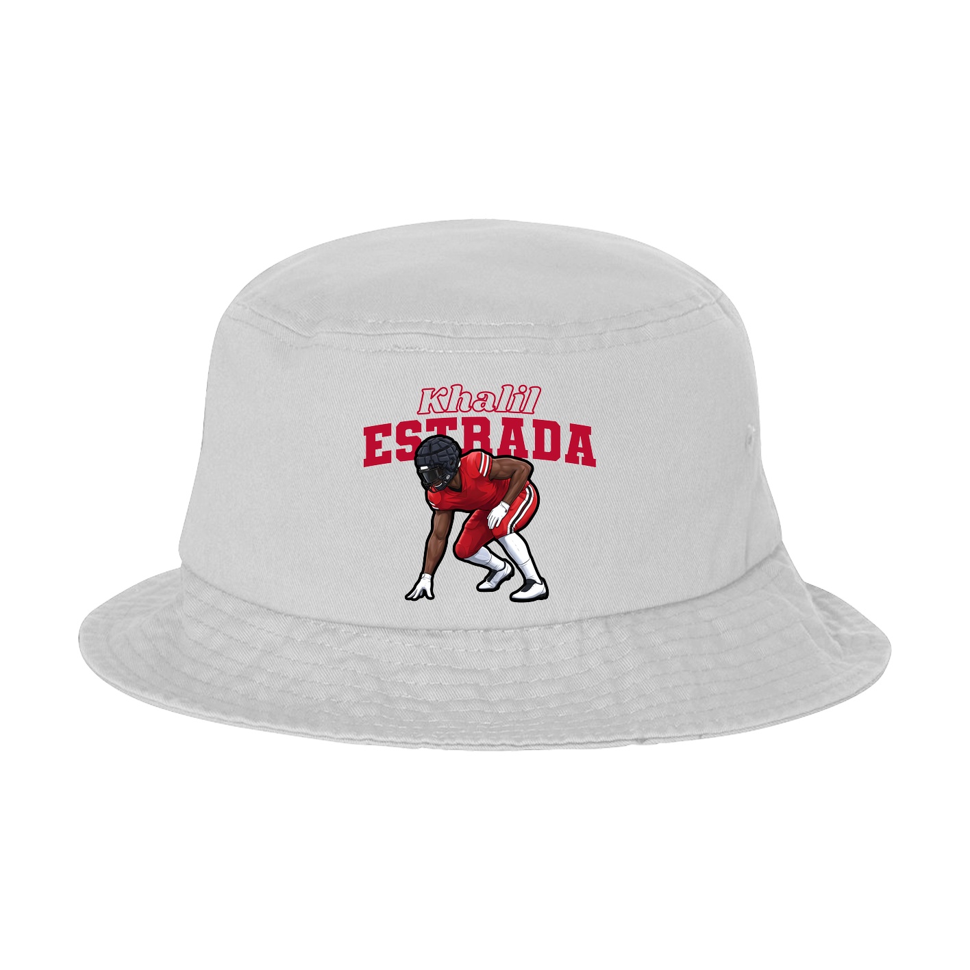 Bucket Cap — Name Arch in White