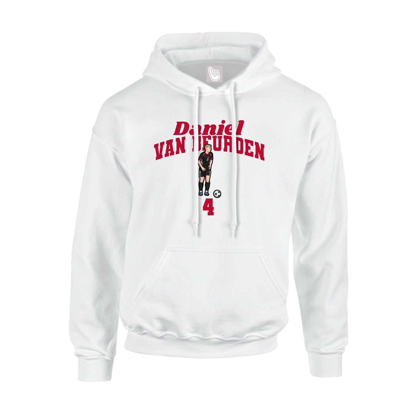 Youth Hoodie — Signature Arch in White