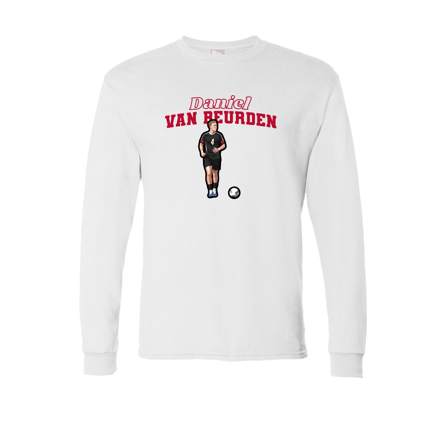 Long Sleeve Tee — Name Arch in White