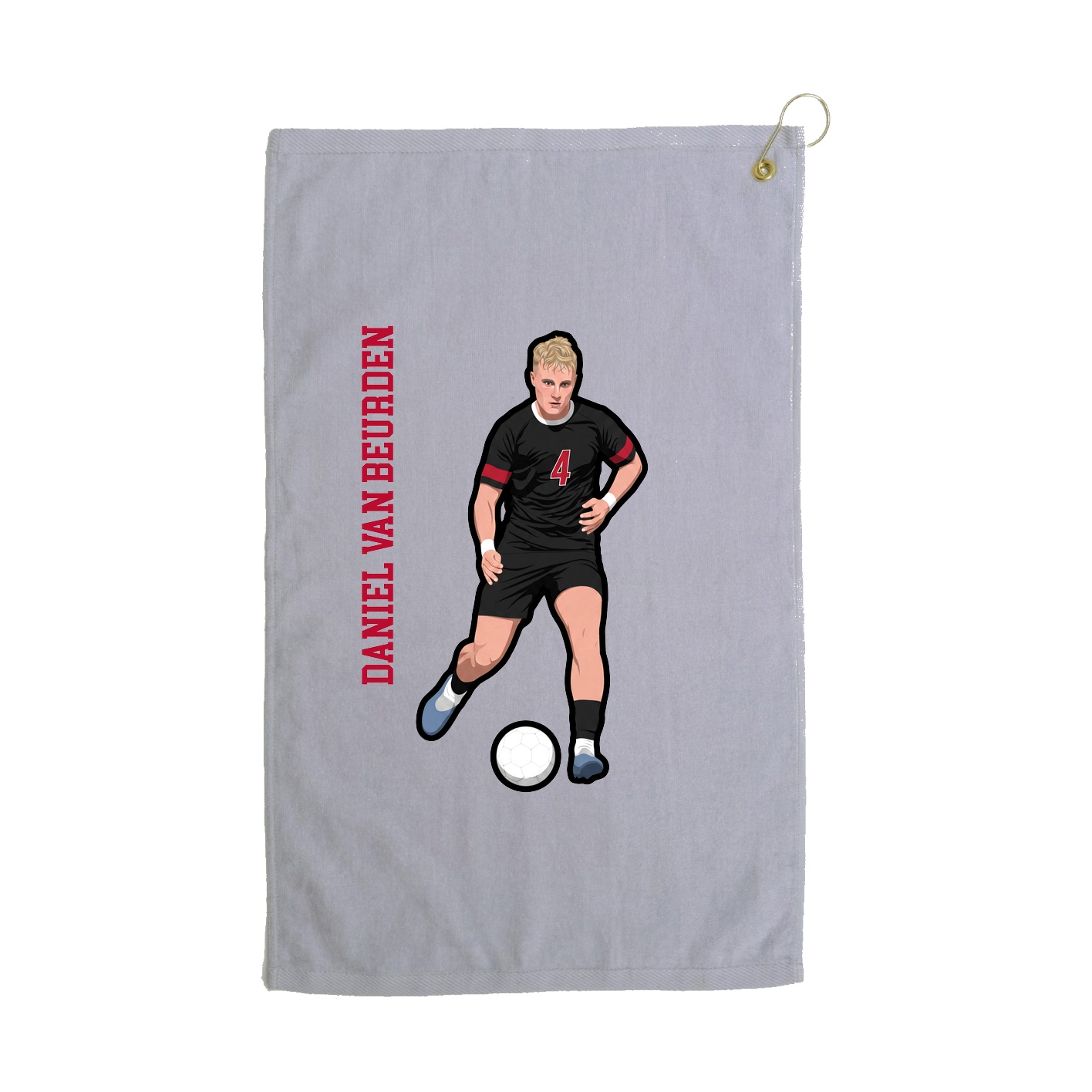 Golf Towel — Name Vertical in Grey
