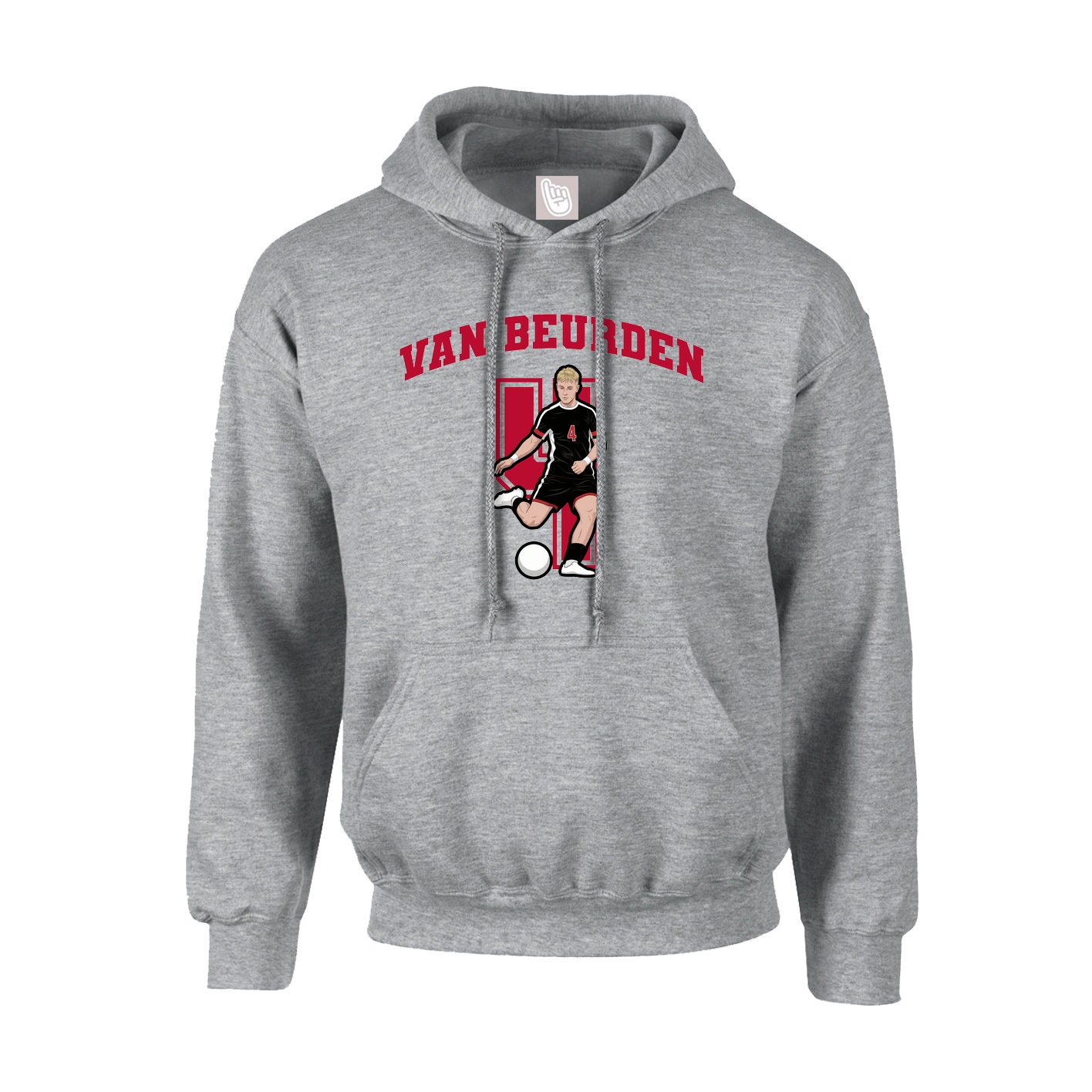 Youth Hoodie — Number in Grey
