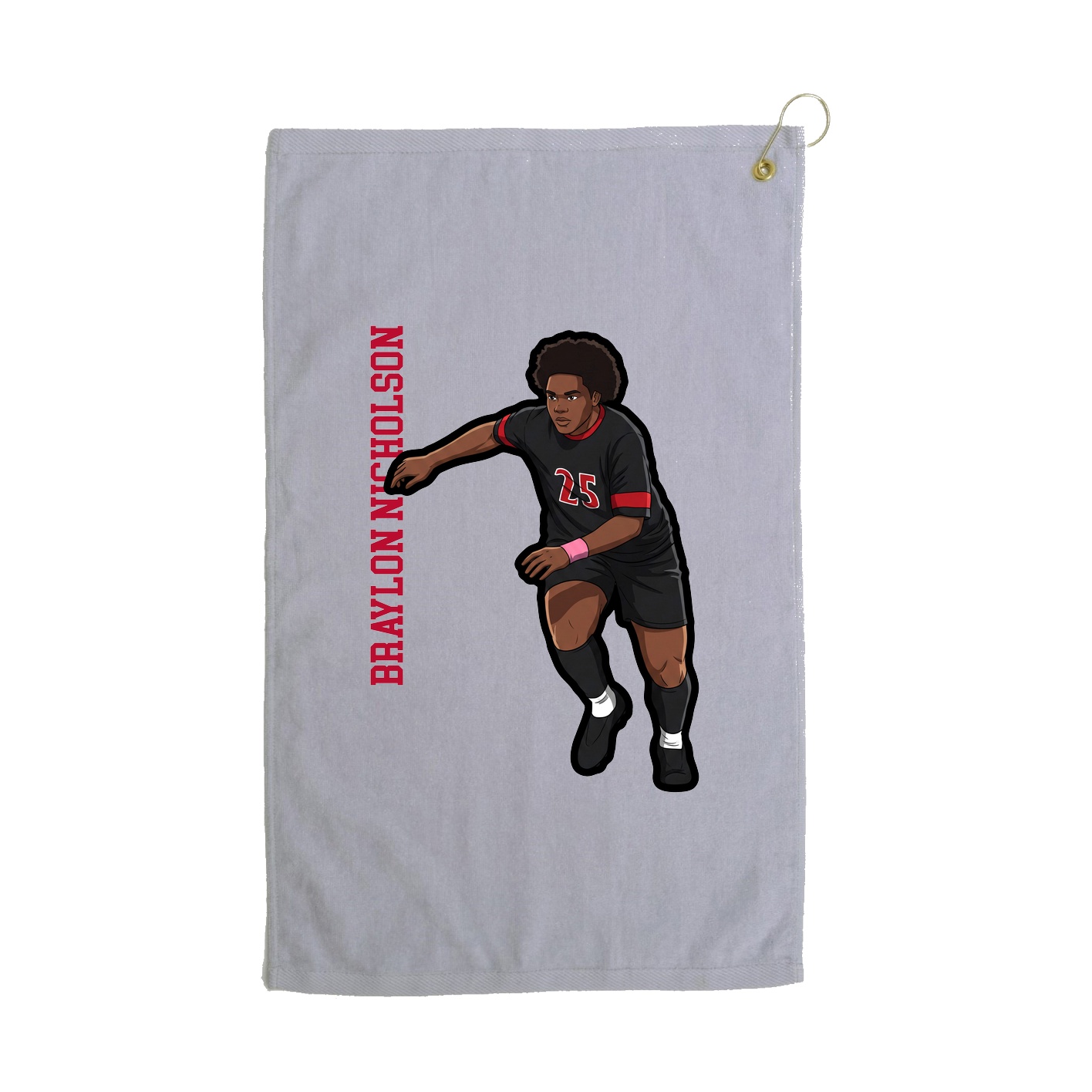 Golf Towel — Name Vertical in Grey