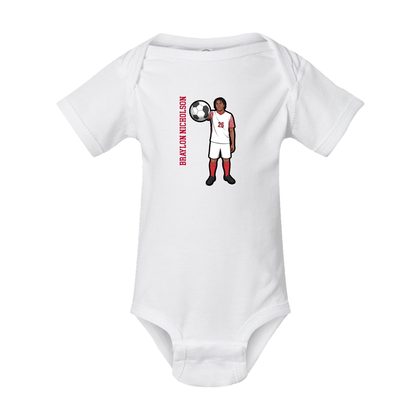 Baby Onesie — Name Vertical in White