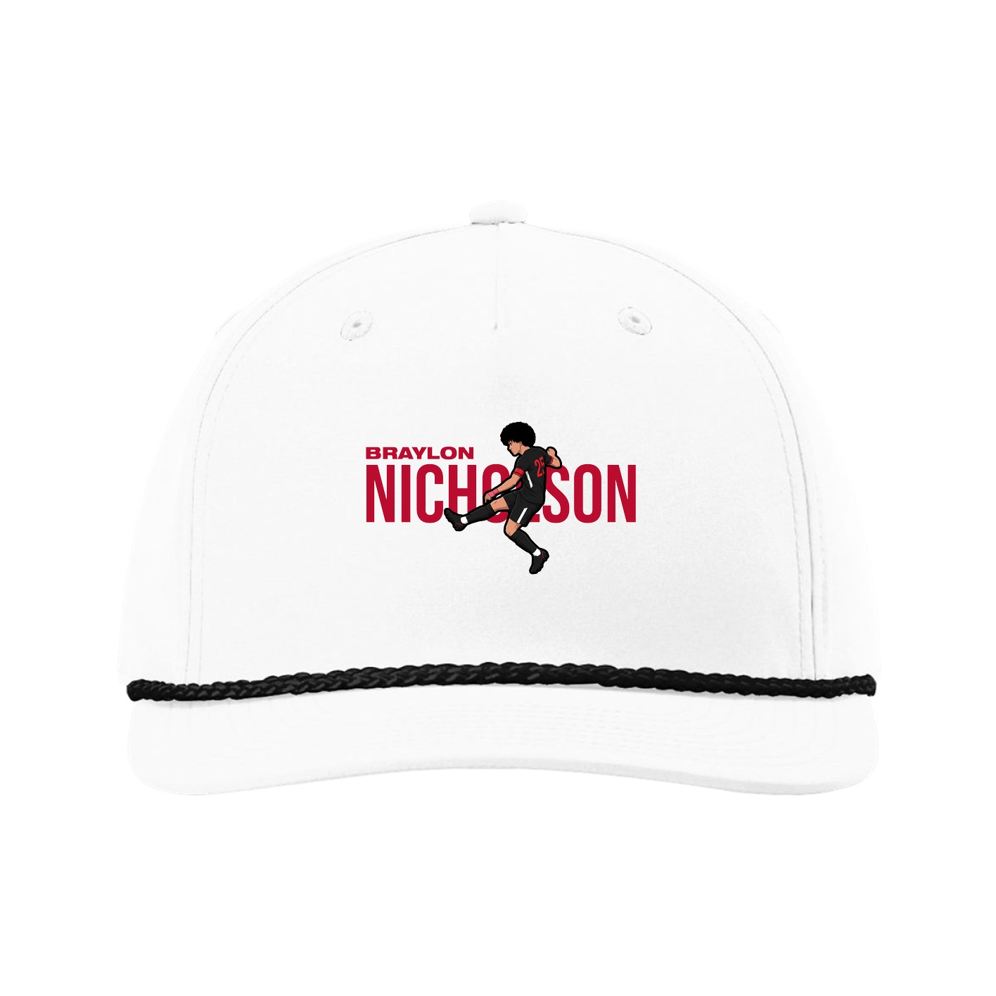 Five-Panel Classic Rope Cap — Player Name in White