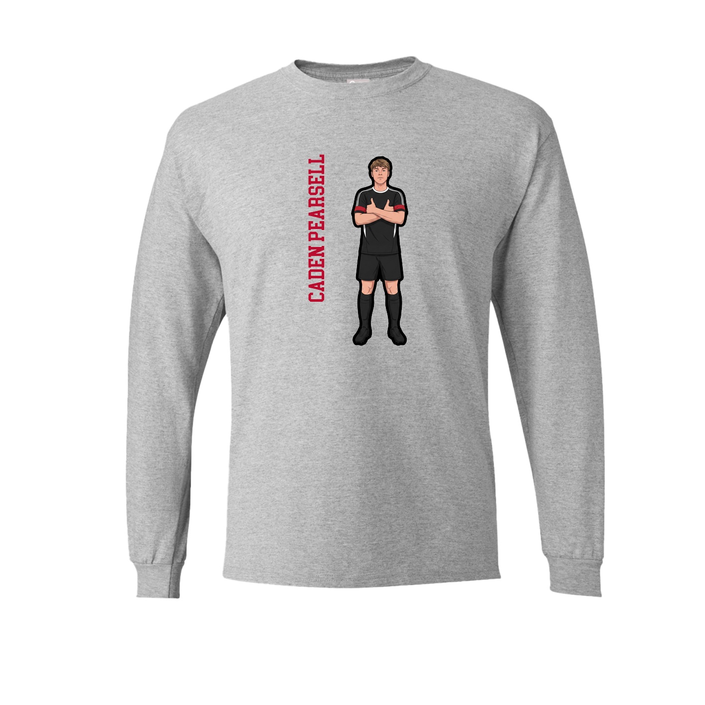 Long Sleeve Tee — Name Vertical in Grey