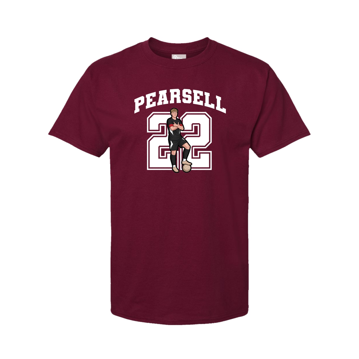 Youth Tee — Number in Cardinal