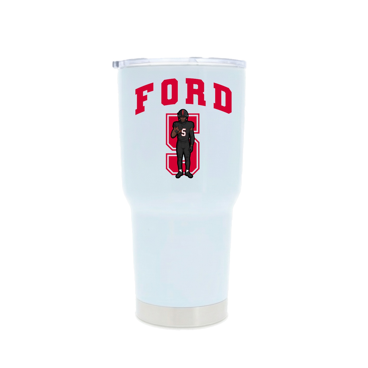 30oz Stainless Steel Tumbler — Number in White
