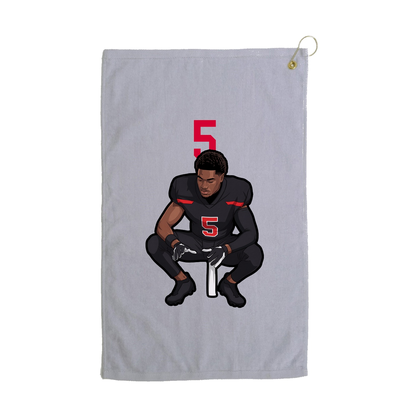 Golf Towel — Number Top in Grey
