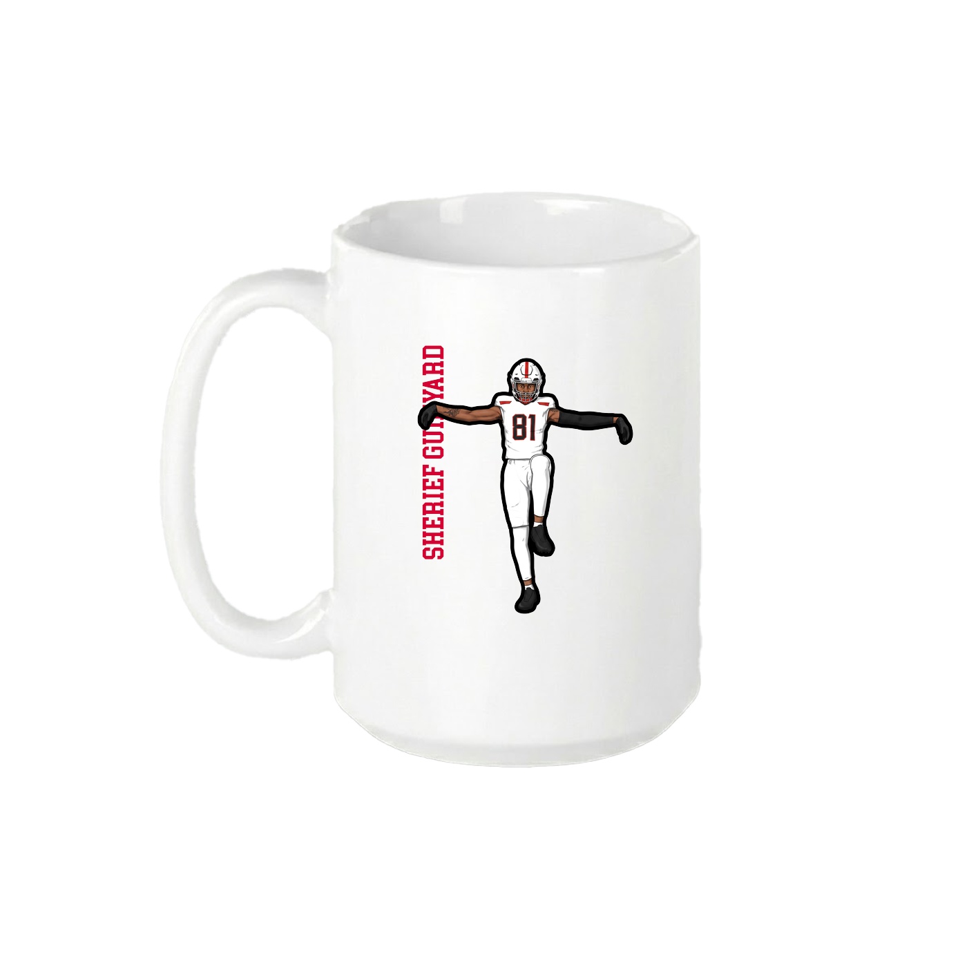 15oz Coffee Mug — Name Vertical in White