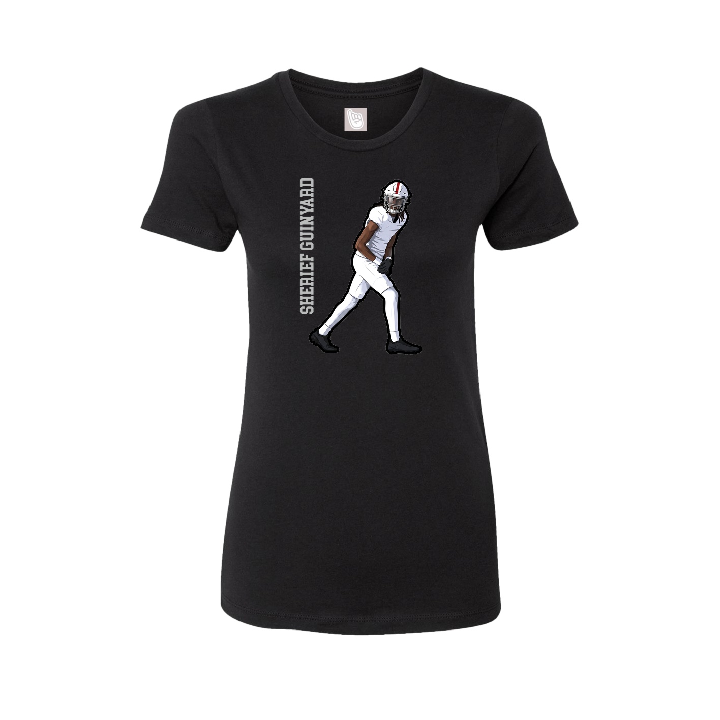 Womens Tee — Name Vertical in Black