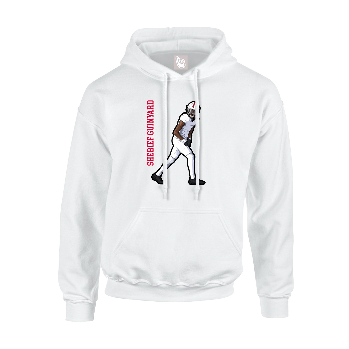 Hoodie — Name Vertical in White