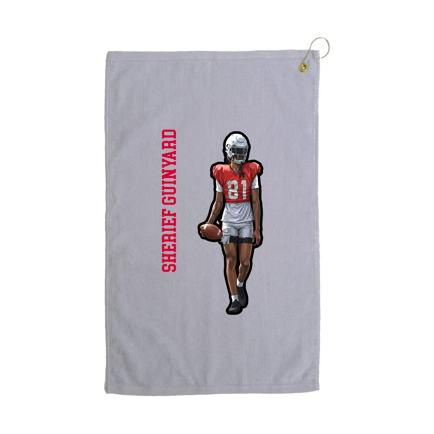 Golf Towel — Name Vertical in Grey