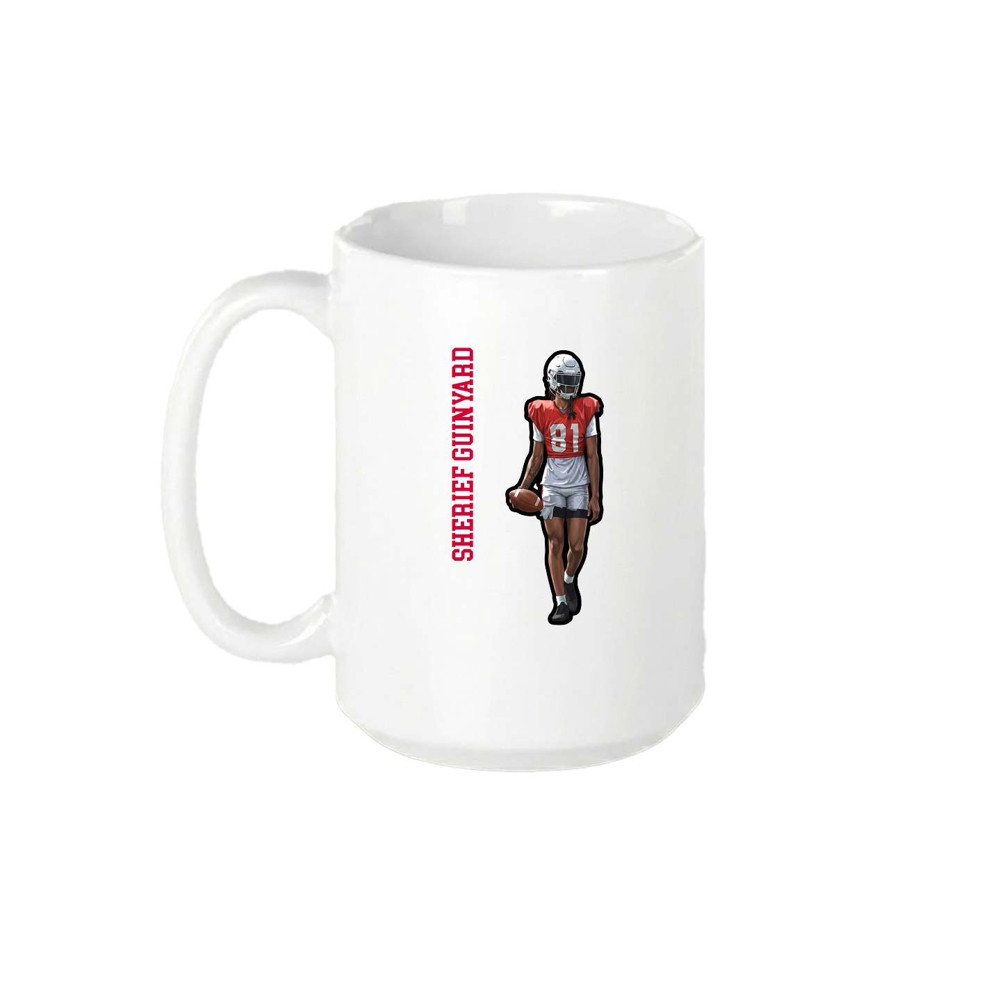 15oz Coffee Mug — Name Vertical in White