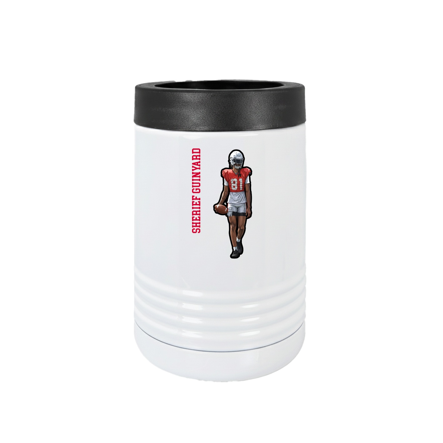 Beverage Holder — Name Vertical in White