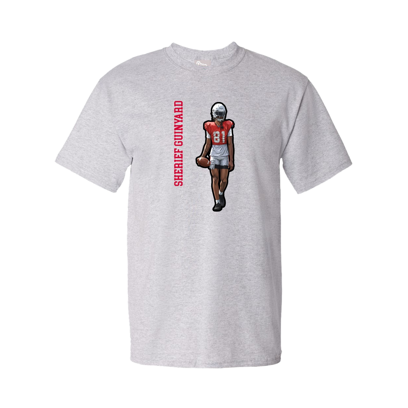 Youth Tee — Name Vertical in Grey
