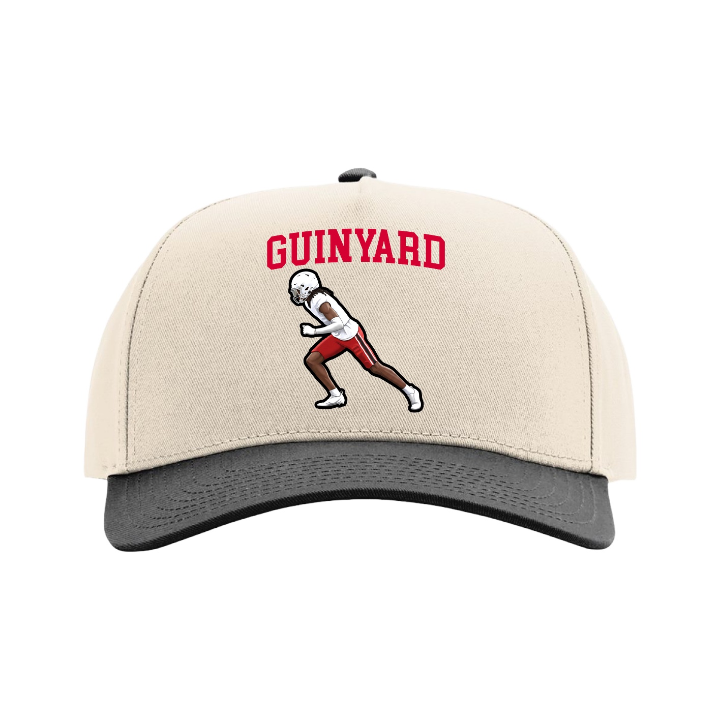 Full Fabric Five-Panel Champ Cap — Shirsey in Cream/Black