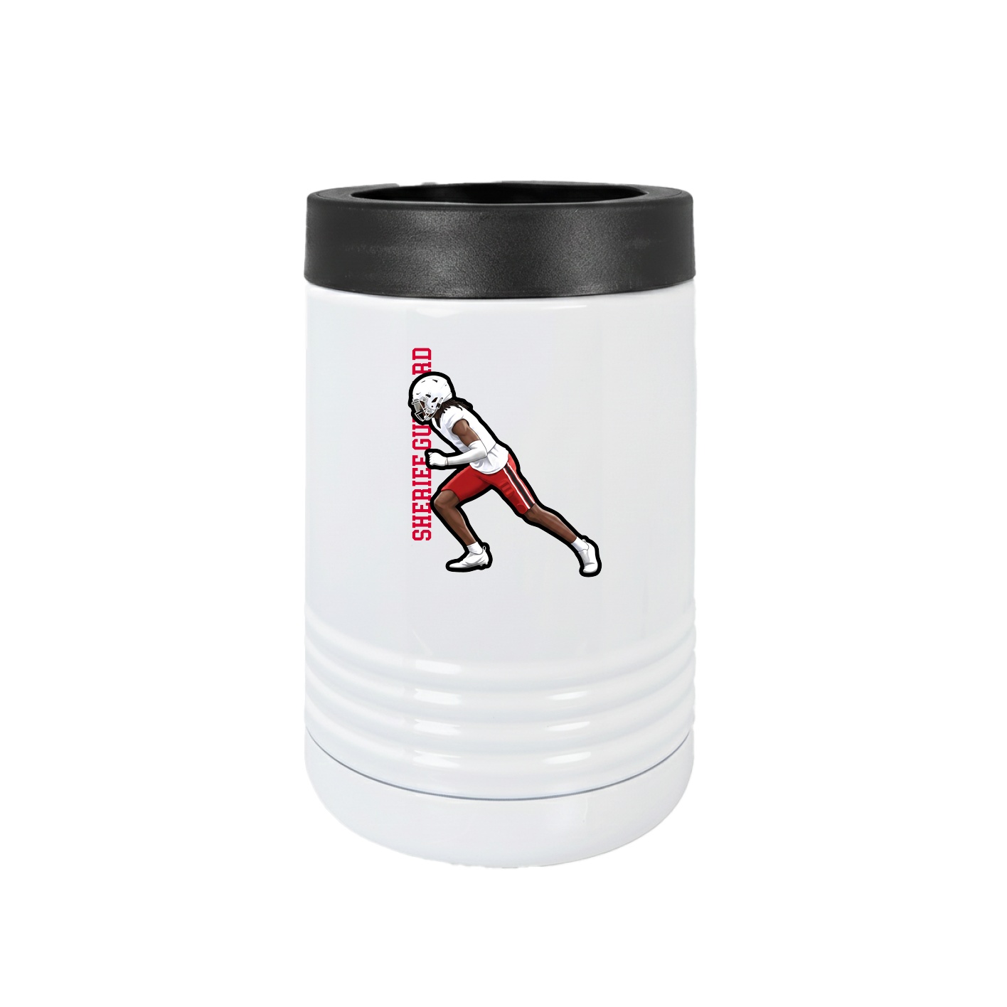 Beverage Holder — Name Vertical in White