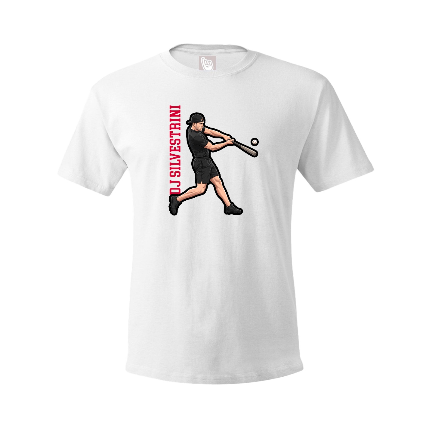 Tee — Name Vertical in White