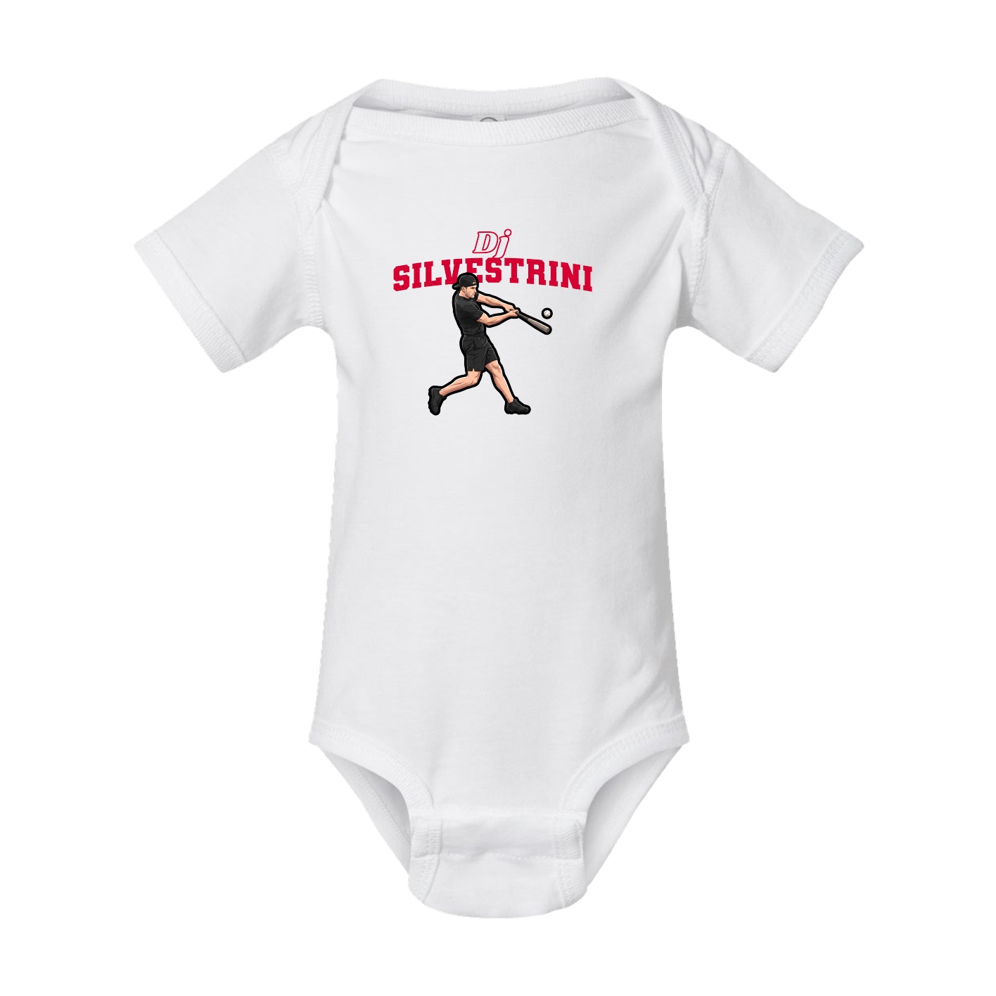 Baby Onesie — Name Arch in White