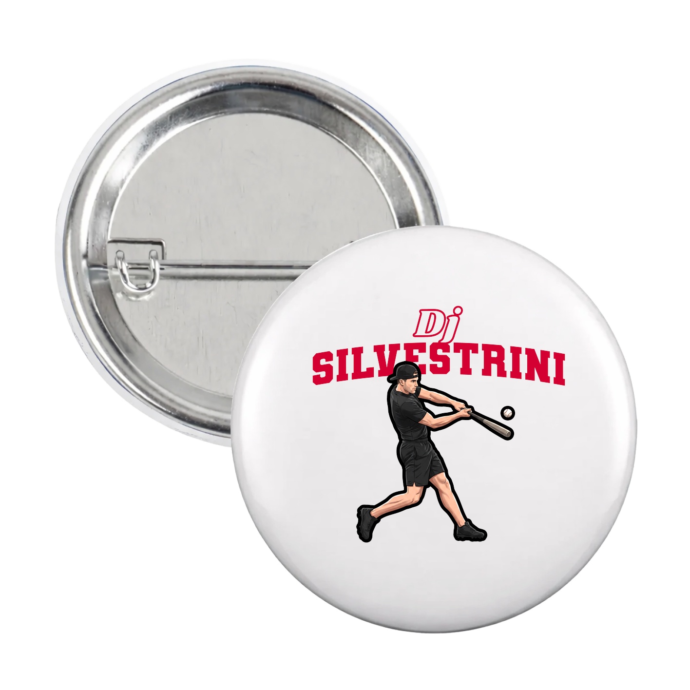 Game Day Button — Name Arch in White