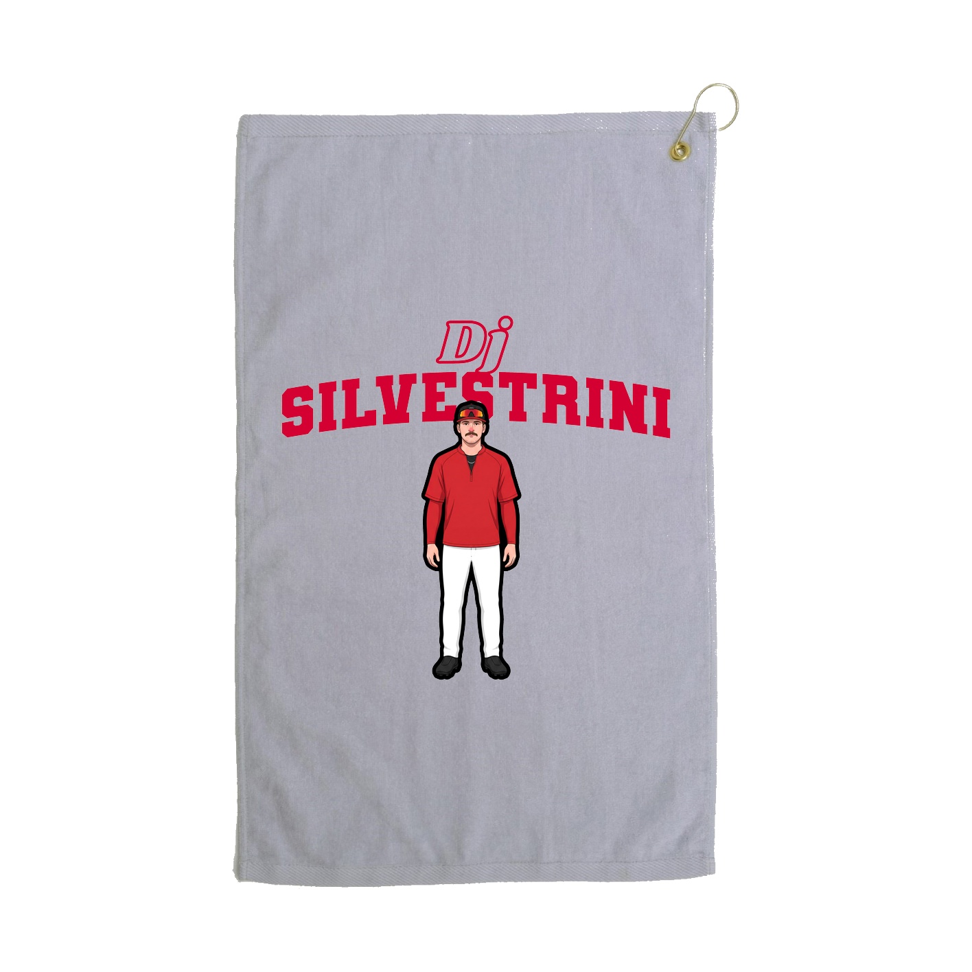 Golf Towel — Name Arch in Grey