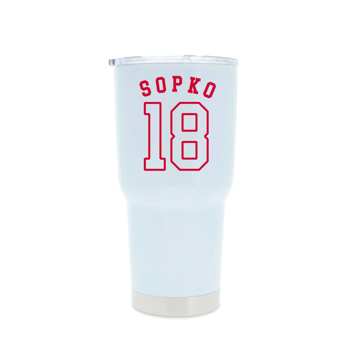 30oz Stainless Steel Tumbler — Shirsey Arch in White