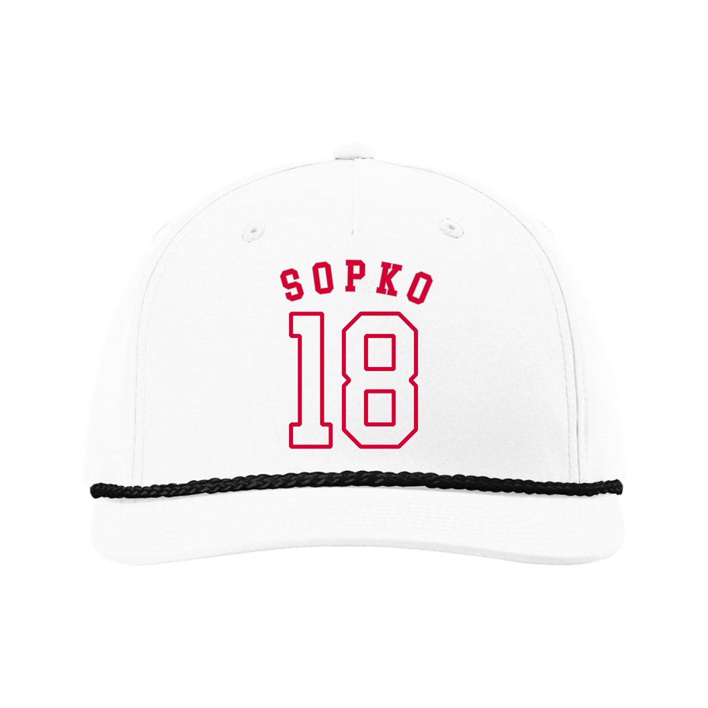 Five-Panel Classic Rope Cap — Shirsey Arch in White