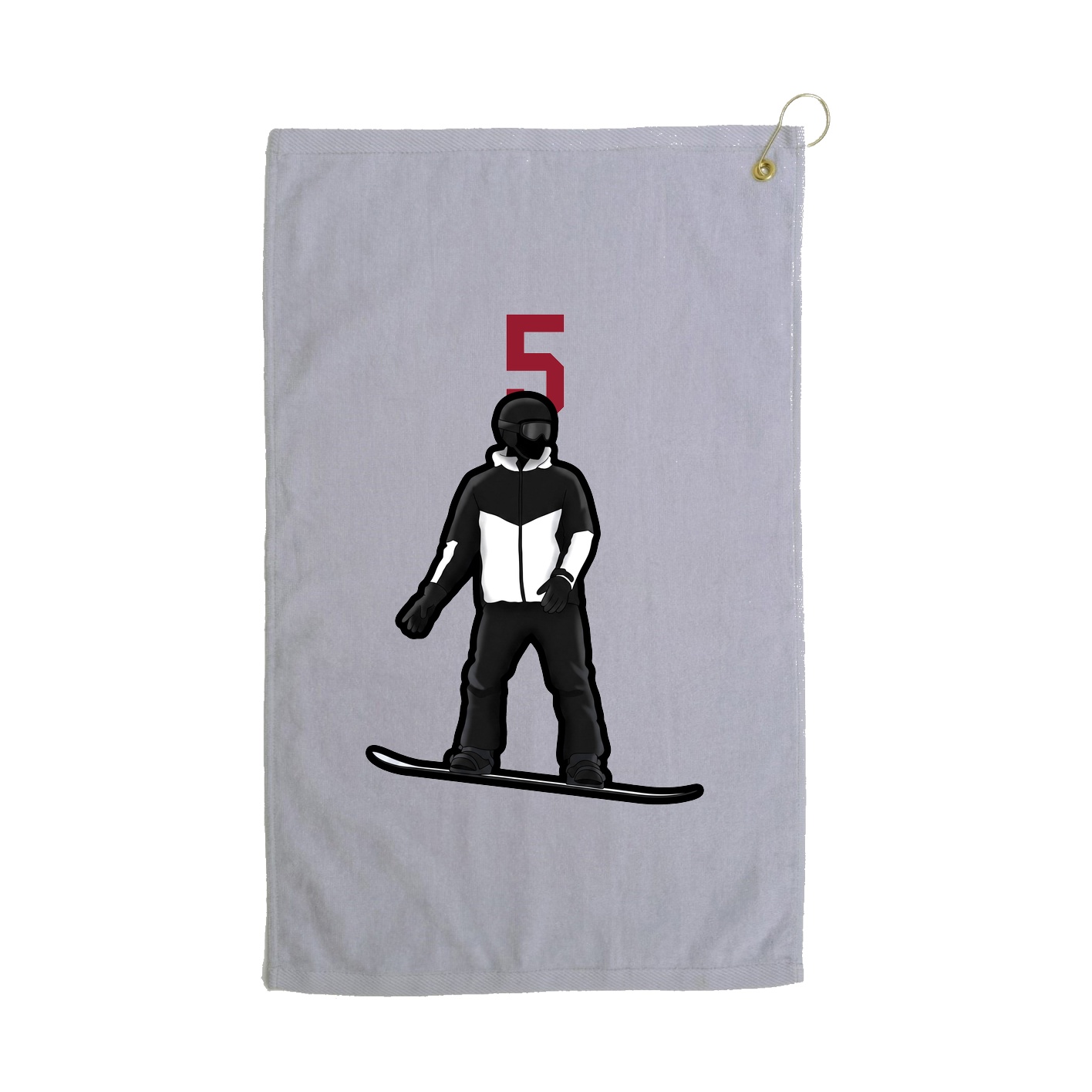 Golf Towel — Number Top in Grey