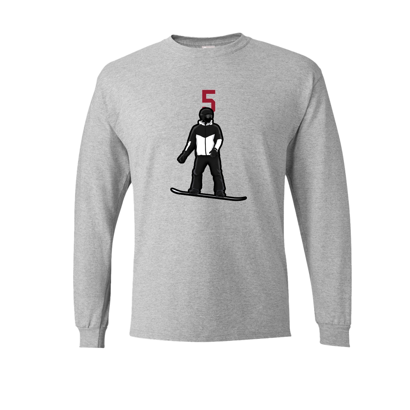 Long Sleeve Tee — Number Top in Grey