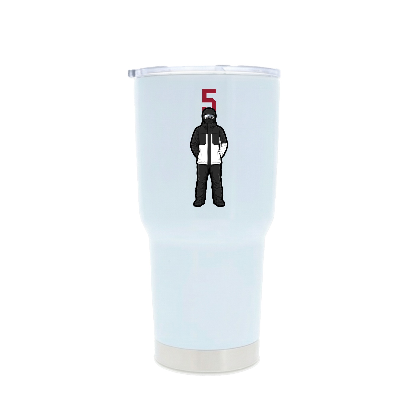 30oz Stainless Steel Tumbler — Number Top in White
