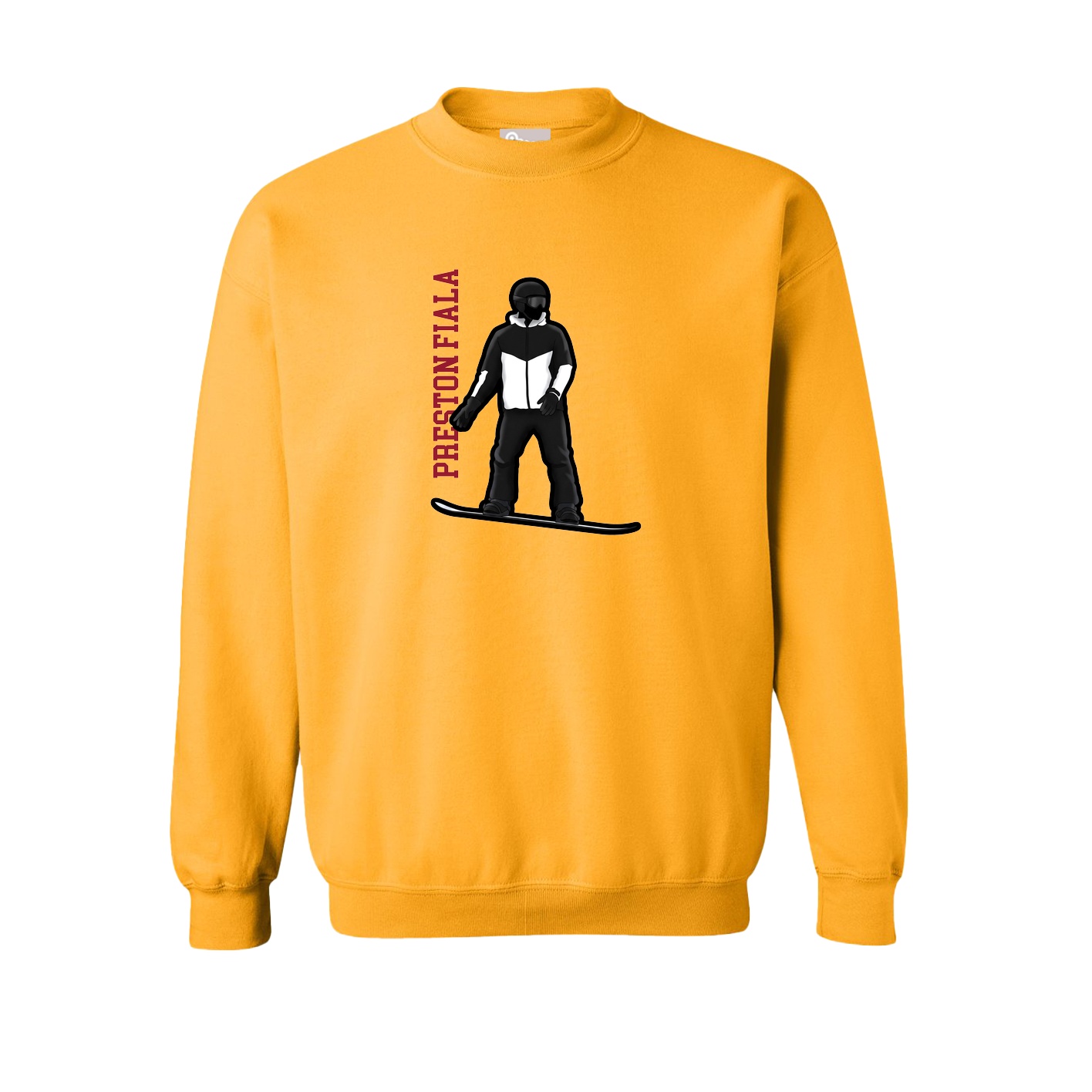 Fleece Crew — Name Vertical in Gold