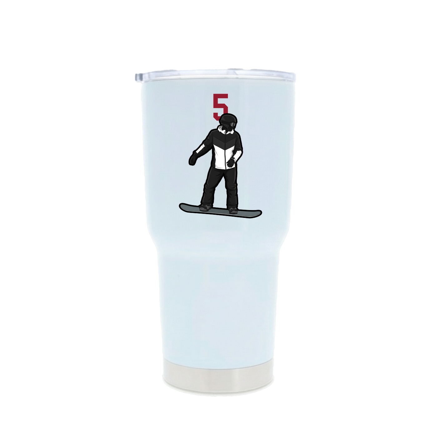 30oz Stainless Steel Tumbler — Number Top in White