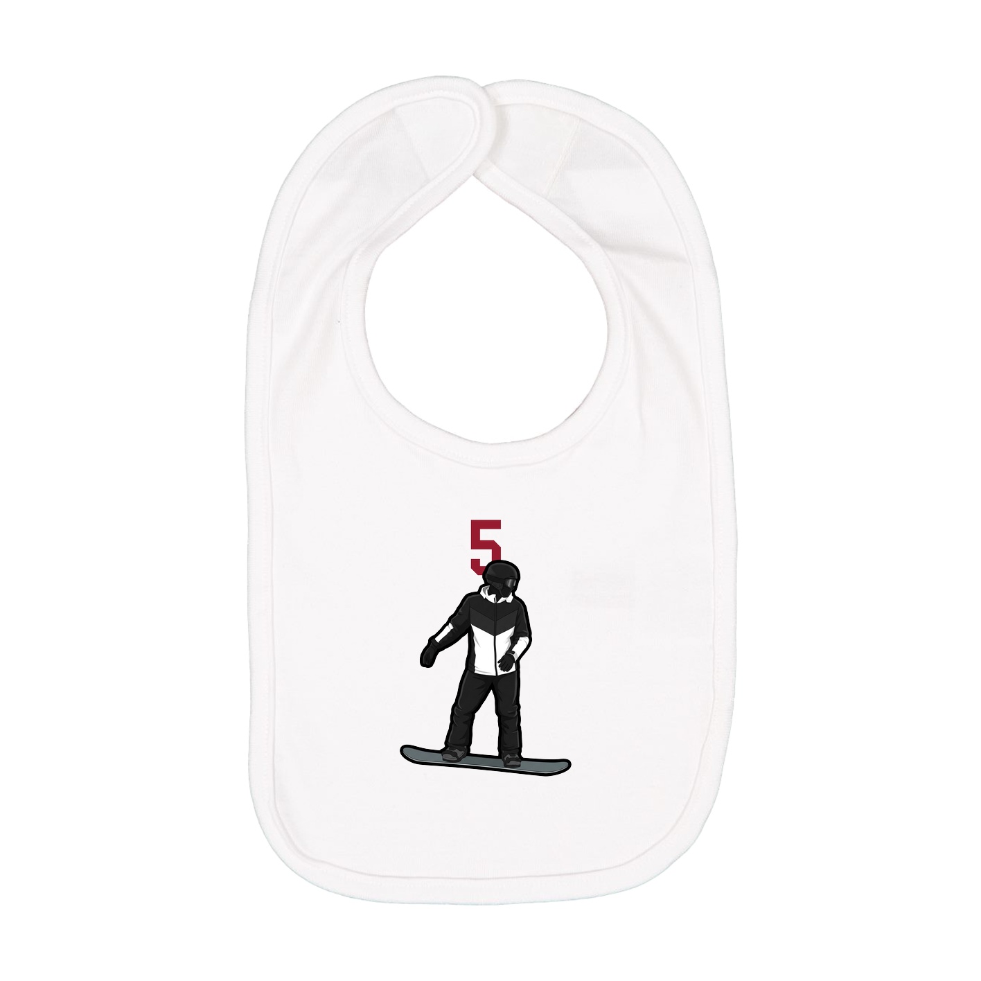 Infant Bib — Number Top in White