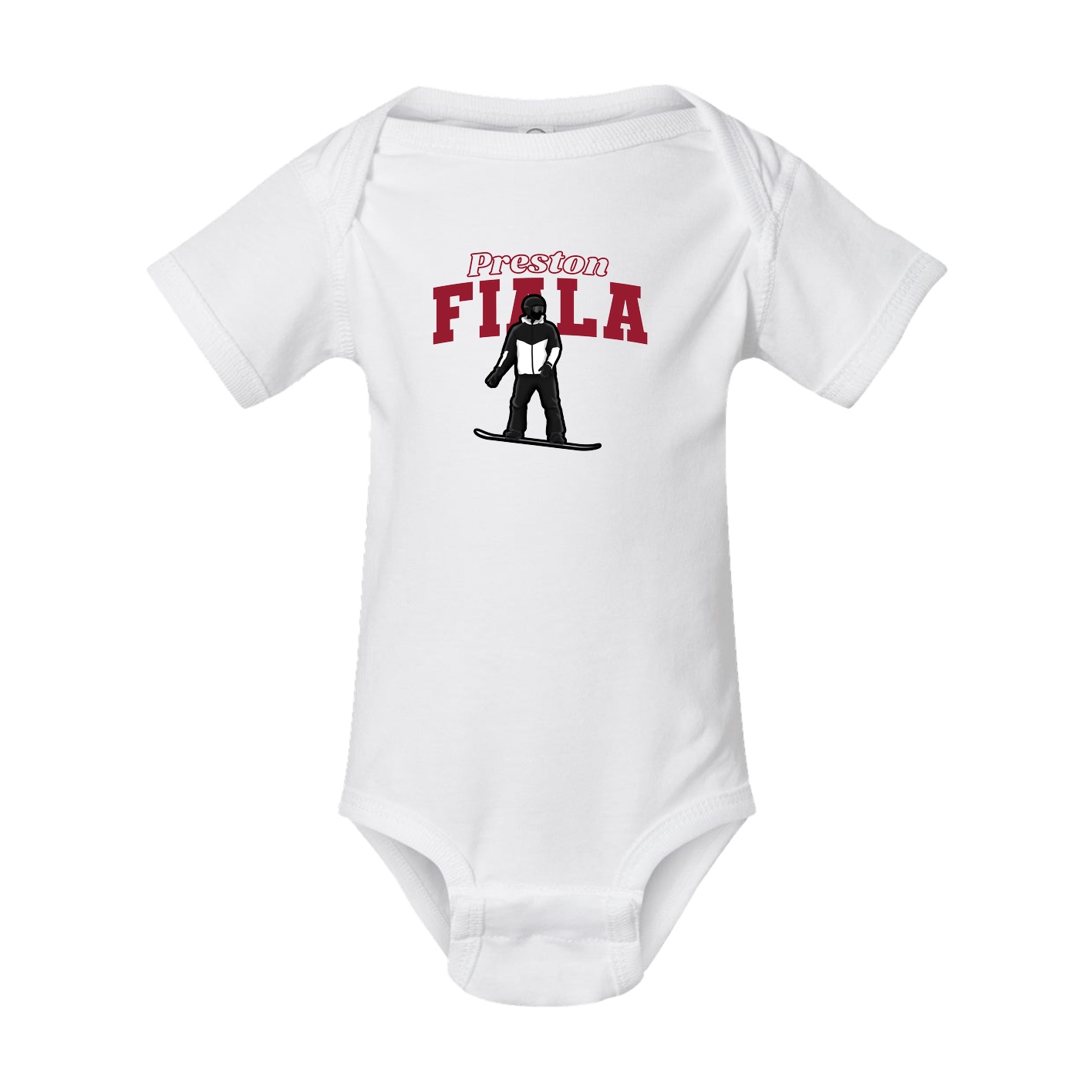 Baby Onesie — Name Arch in White