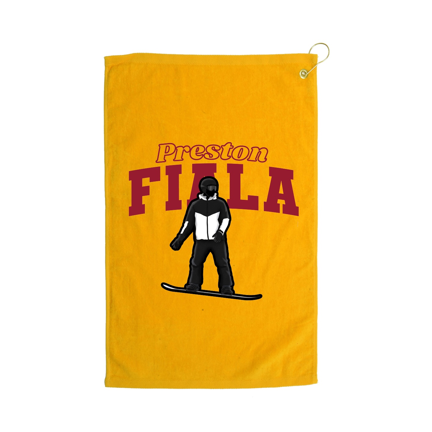 Golf Towel — Name Arch in Gold