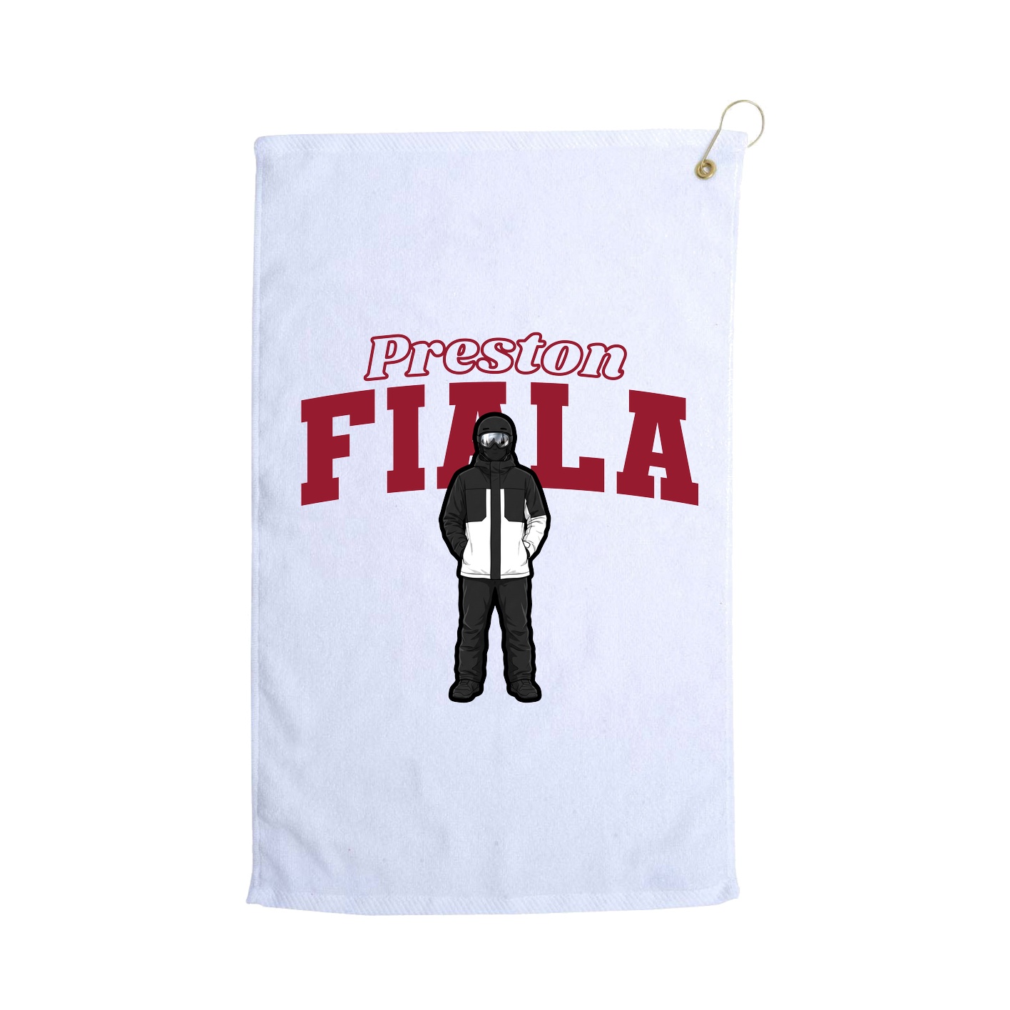 Golf Towel — Name Arch in White
