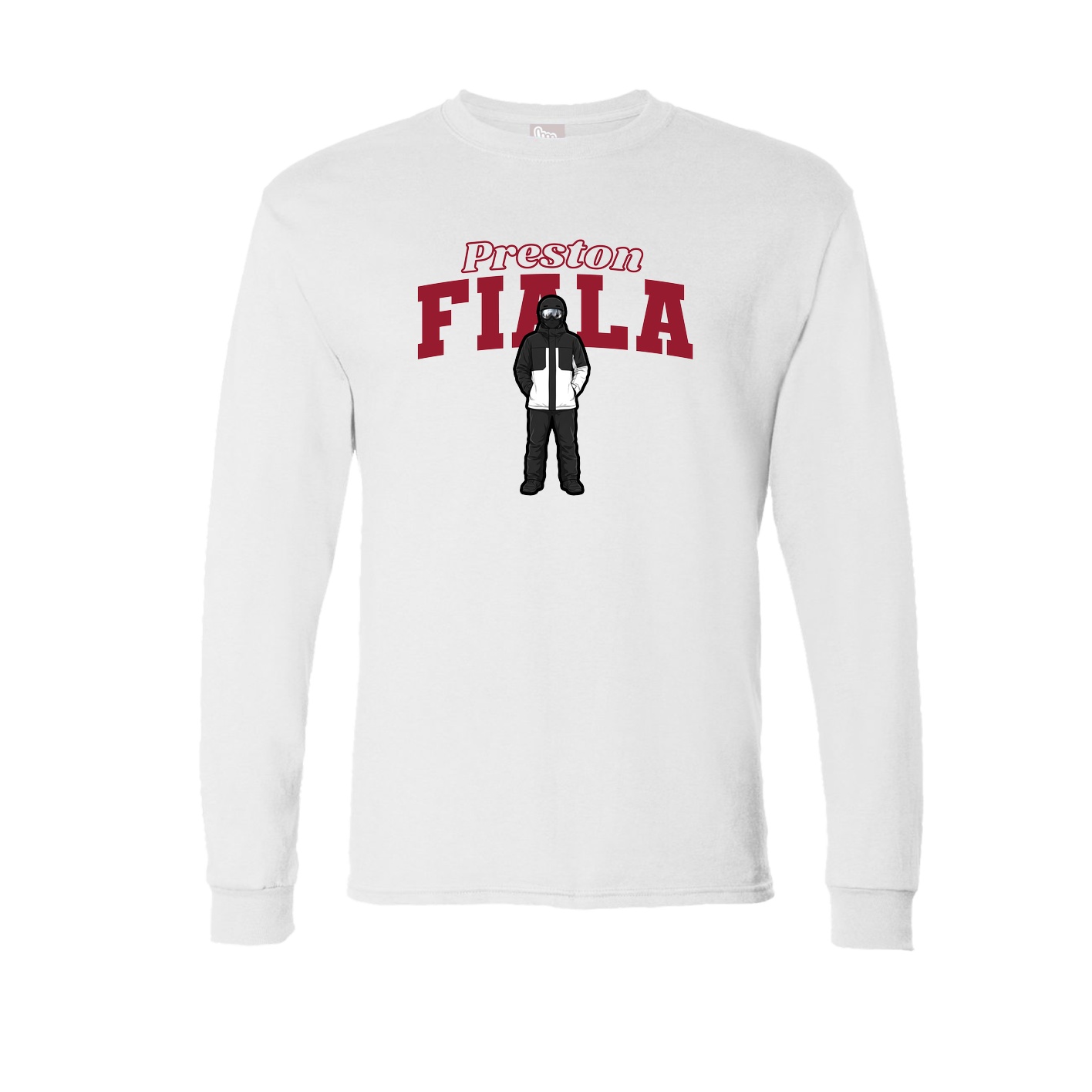 Long Sleeve Tee — Name Arch in White