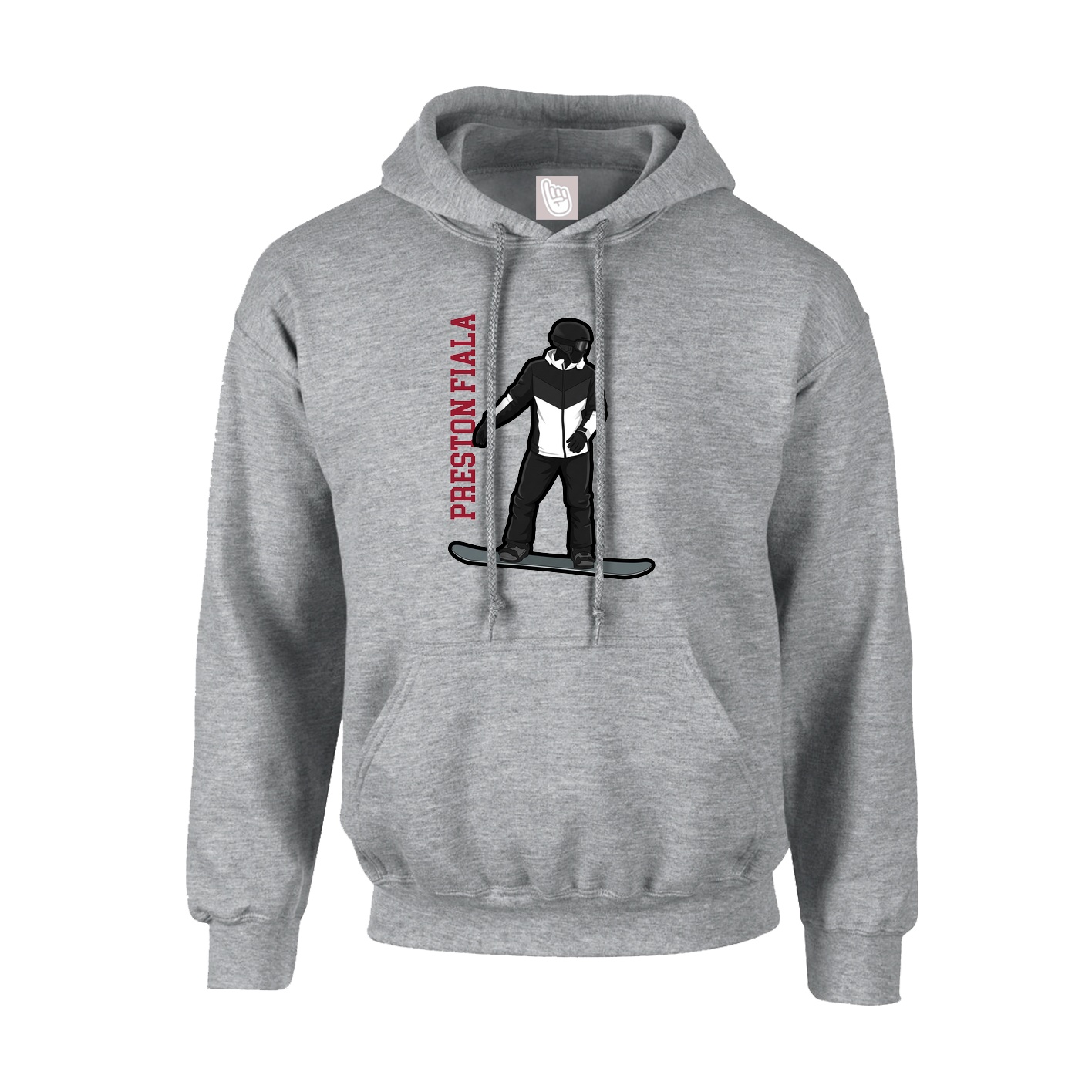 Youth Hoodie — Name Vertical in Grey