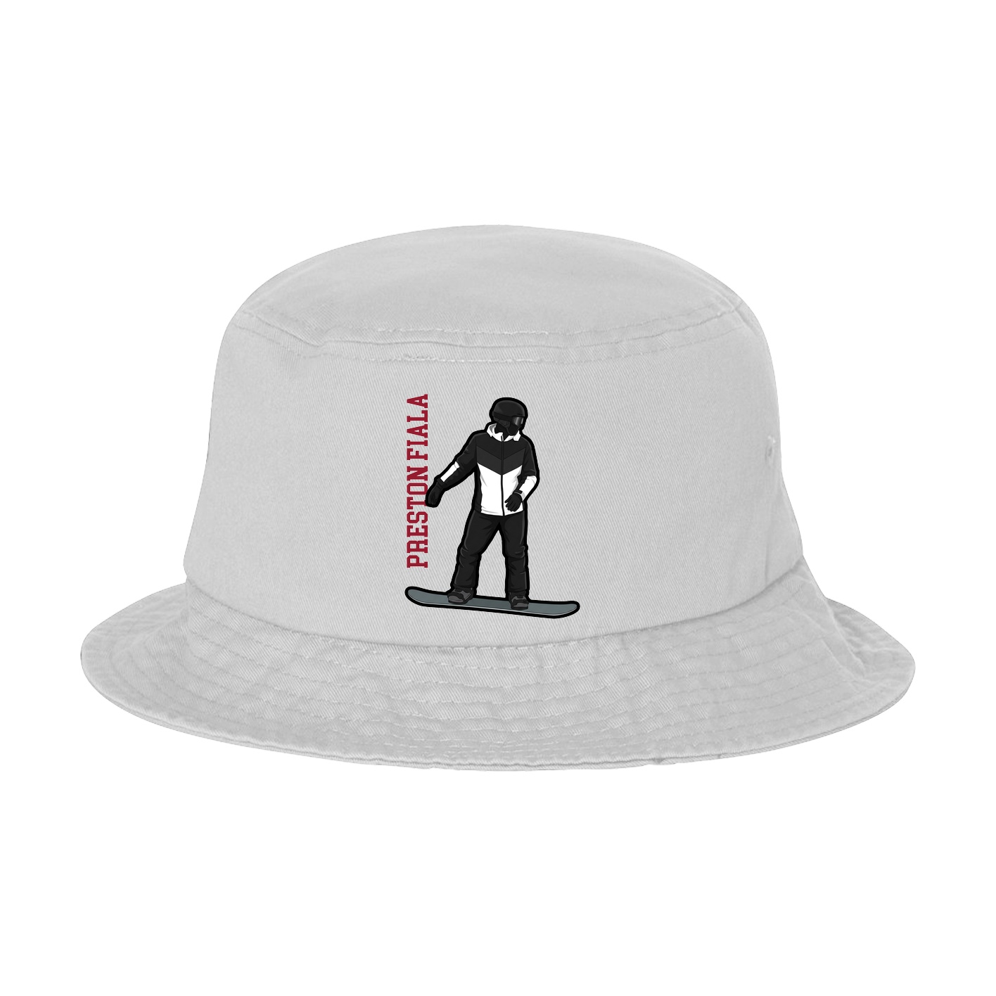 Bucket Cap — Name Vertical in White