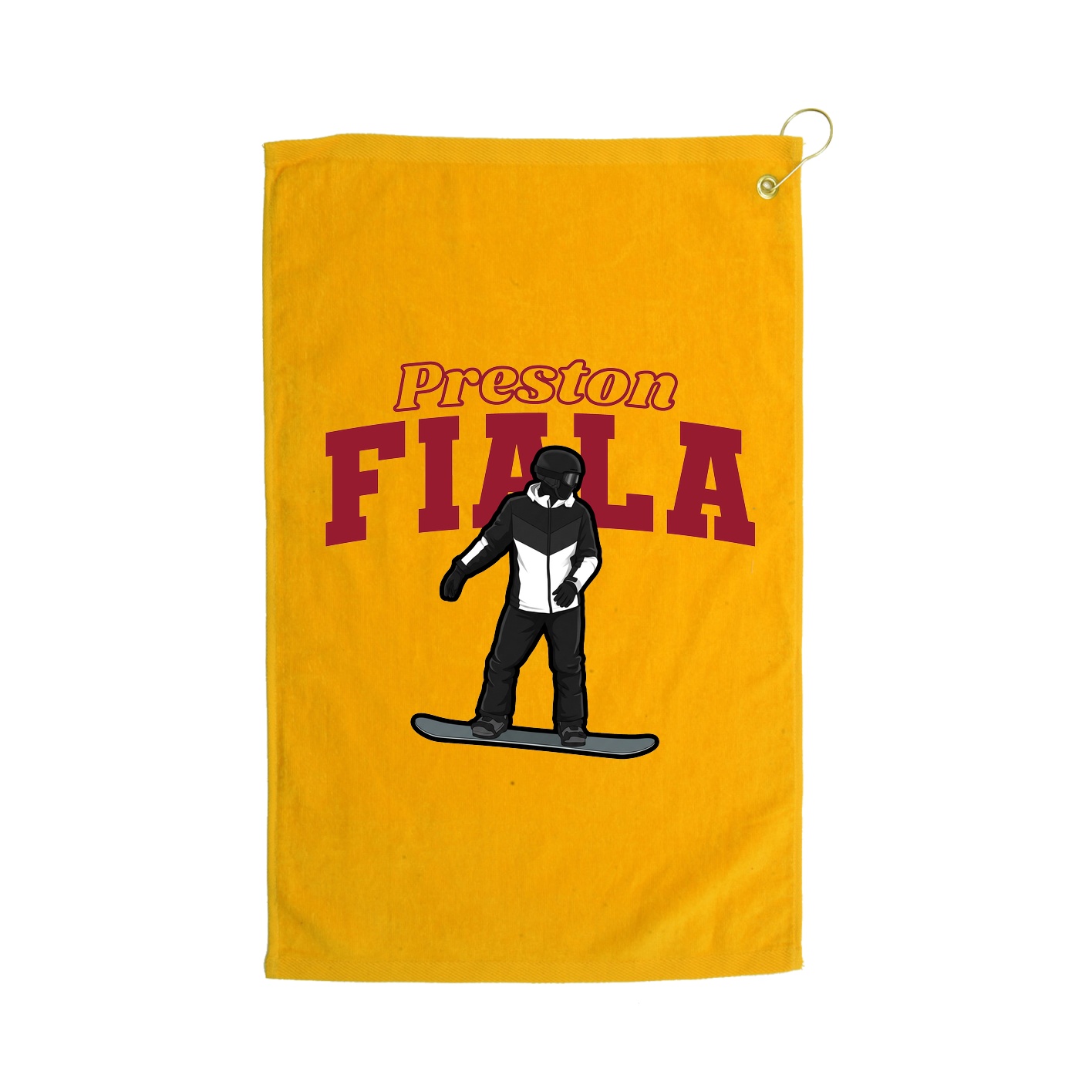 Golf Towel — Name Arch in Gold