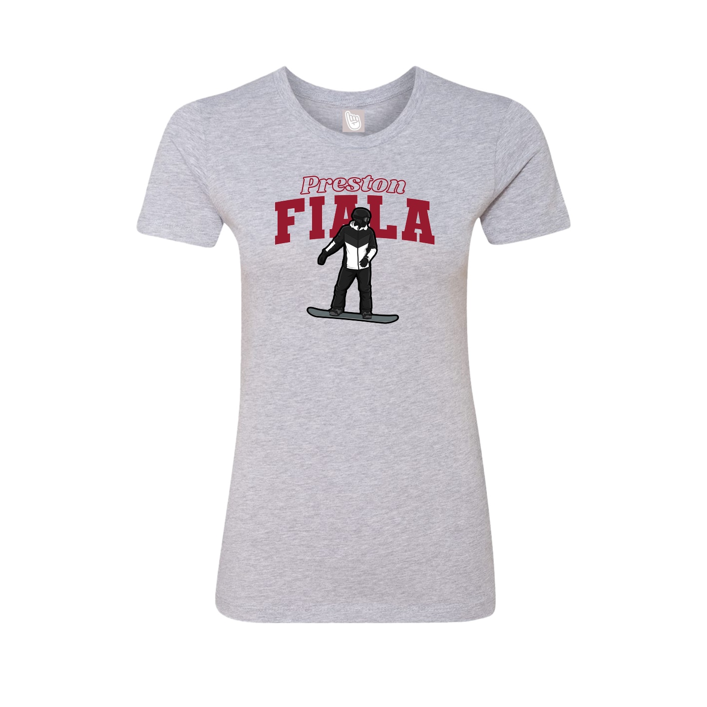 Fitted Women's Tee — Name Arch in Grey