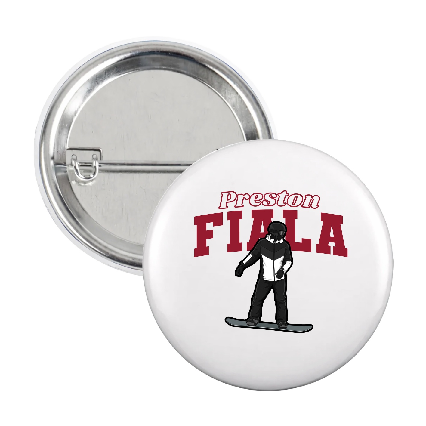 Game Day Button — Name Arch in White
