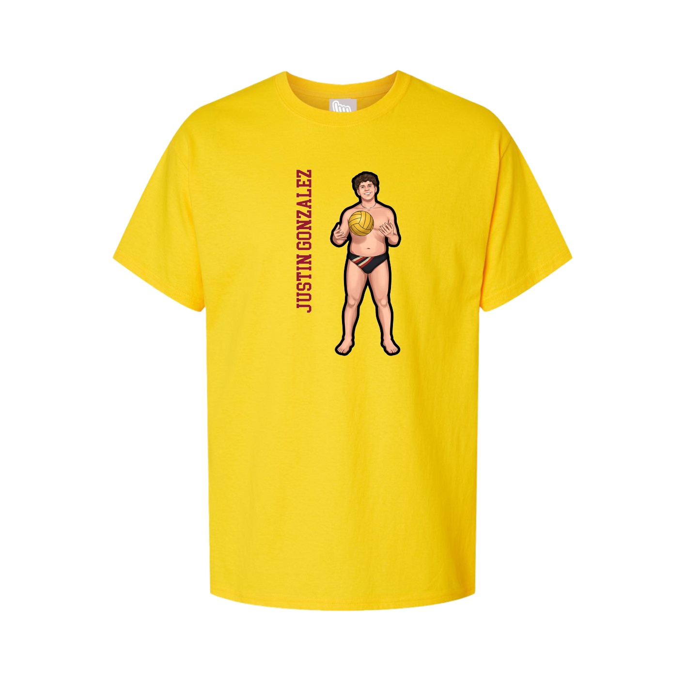 Youth Tee — Name Vertical in Gold