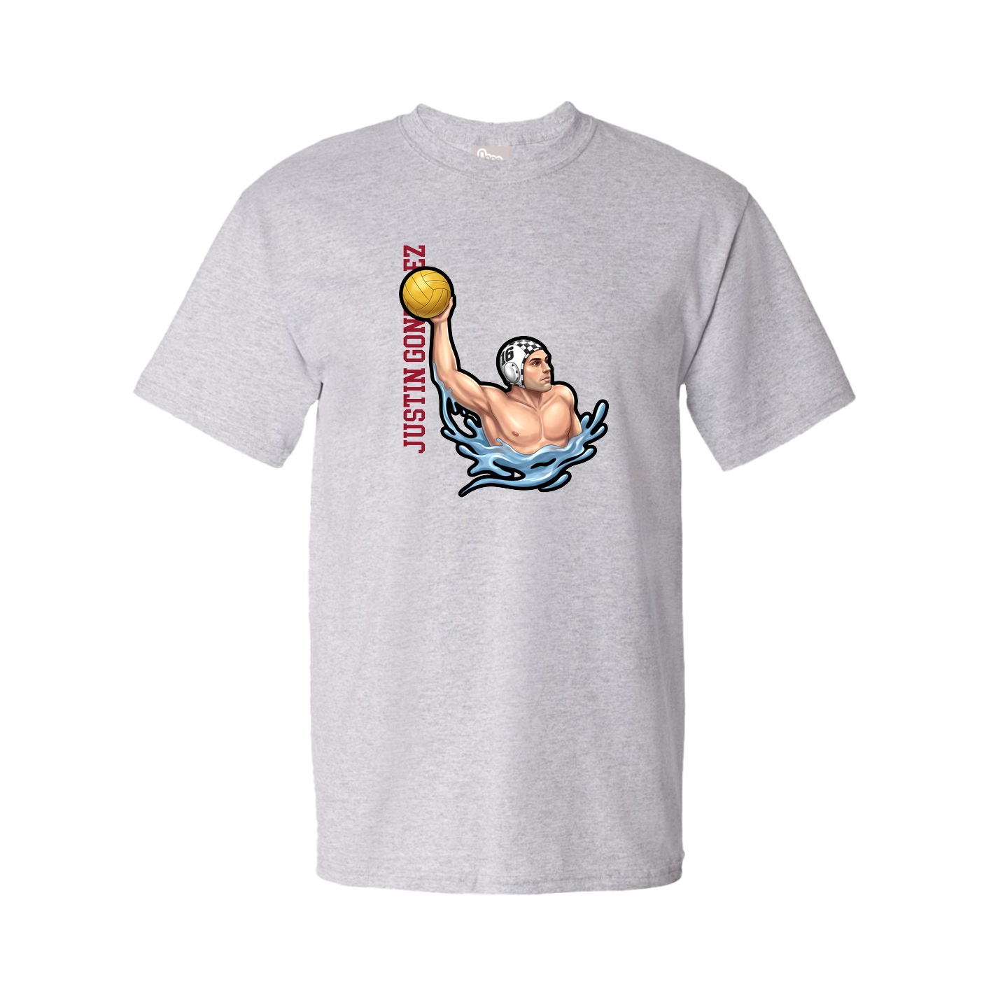 Tee — Name Vertical in Grey