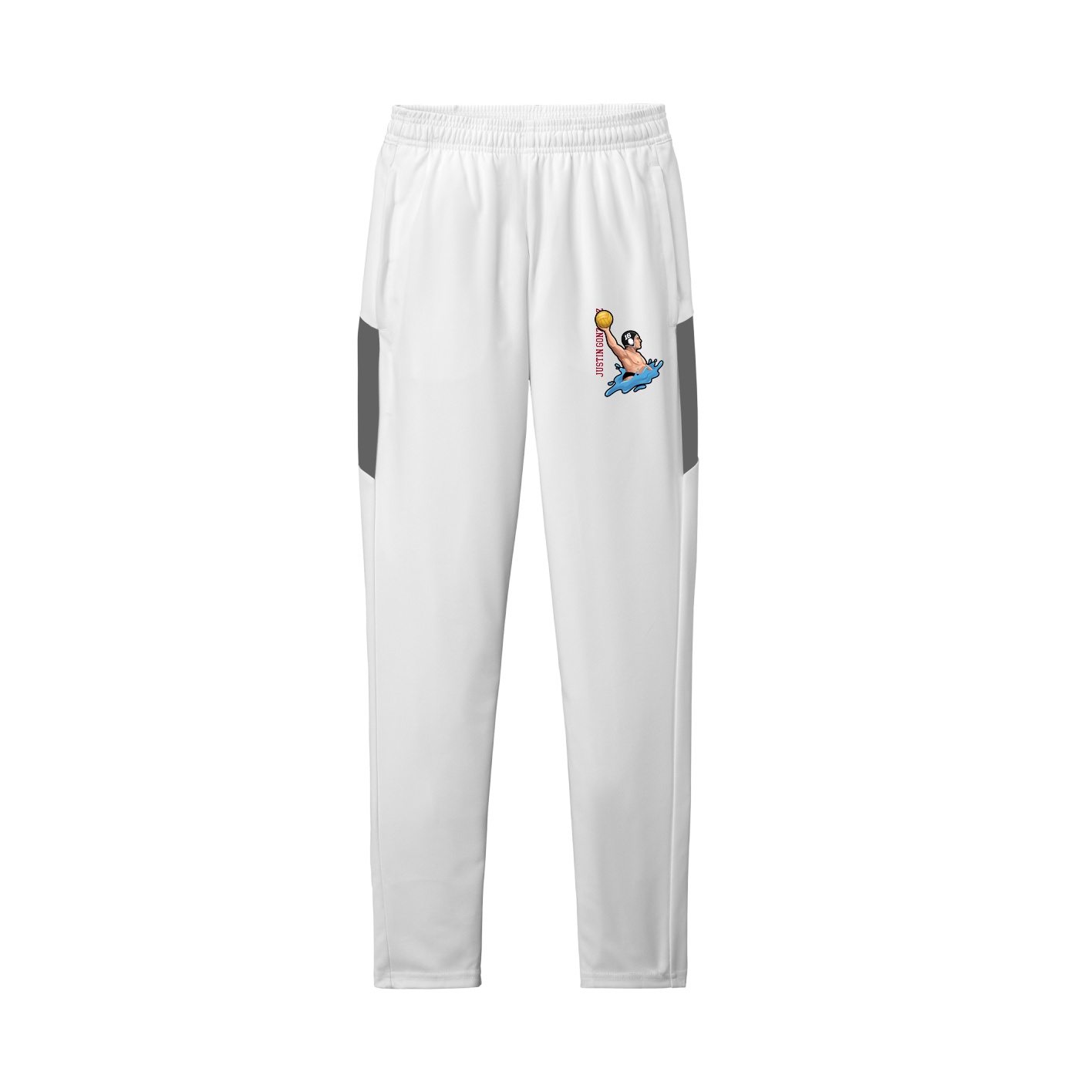Team Travel Pant — Name Vertical in White/Grey